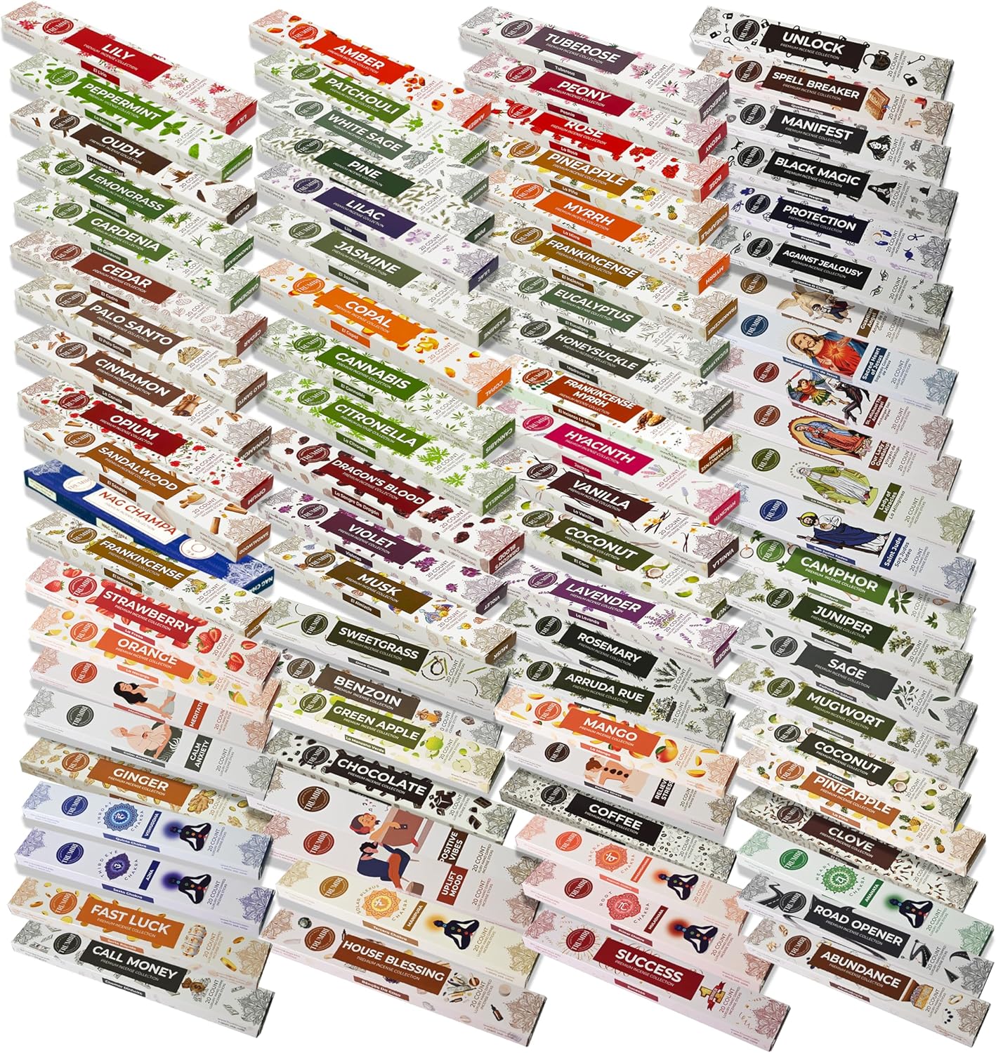 Trumiri Incense Sticks - Insence-Sticks - 12 Random Scents Variety Pack of Insense Inciensos - 20 Inscents-Sticks per Scent - Total 240 Incents + Holder Burner