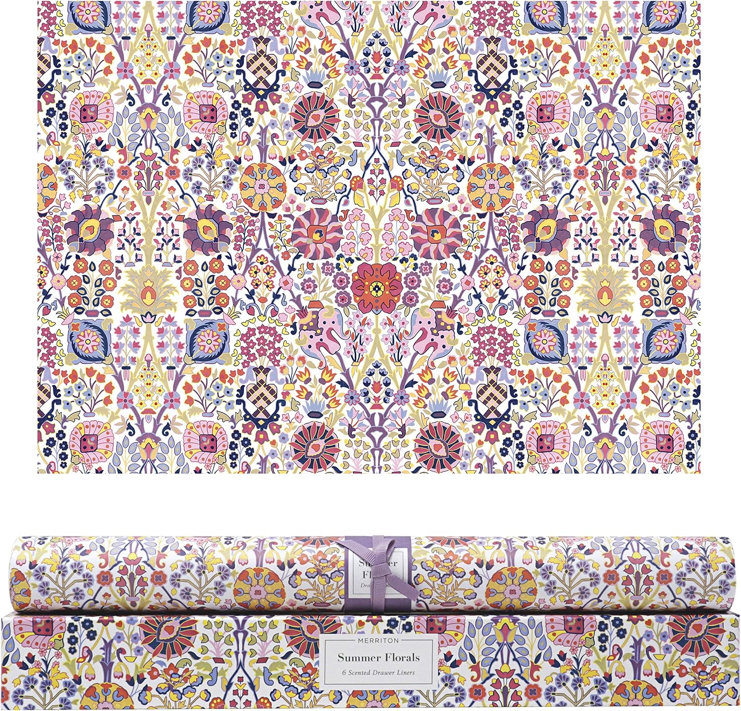 Scented Drawer Liners for Dresser – 6 Large Non Adhesive Dresser Drawer Liner Sheets, 22 x 16 in, Drawer Liners for Kitchen Cabinets & Closet Shelves, Cabinet Liner & Shelf Paper (Summer Florals)