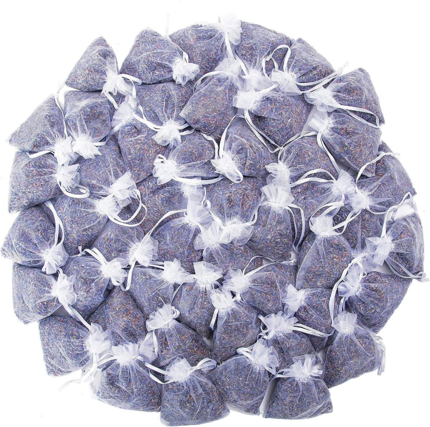 Lavande Sur Terre French Lavender Sachets for Drawers and Closets Fresh Scents, Set of 48, Home Fragrance Sachet for Closets and Drawers, White, LV-C-48-2