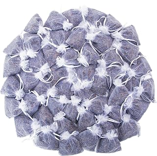 Lavande Sur Terre French Lavender Sachets for Drawers and Closets Fresh Scents, Set of 48, Home Fragrance Sachet for Closets and Drawers, White, LV-C-48-2