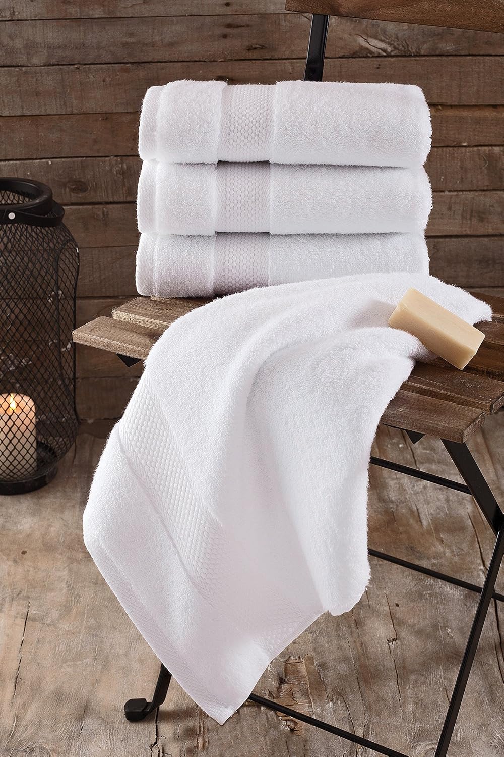 BAGNO MILANO Turkish Towels Hotel-Spa Towel Set, 100% Turkish Cotton | Ultra Soft Plush Absorbent Towels Set (White, Towel Set of 6)