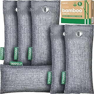 Innmily Activated Charcoal Odor Absorber, Odor Eliminator for Strong Odor,Bamboo Charcoal Air Purifying Bags for Shoe Home Car Closet Pet, Sneaker Deodorizer, Smoke Room Deodorizer(6 x 50g)