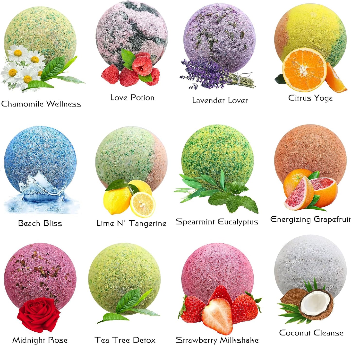 Pure Bath Bomb Gift Set for Men, 12 XL Organic Bath Bombs for Men Relaxing Bath Spa Gift Idea for Dad, Husband, Boyfriend, for Special Occasions, Birthdays, Holidays!