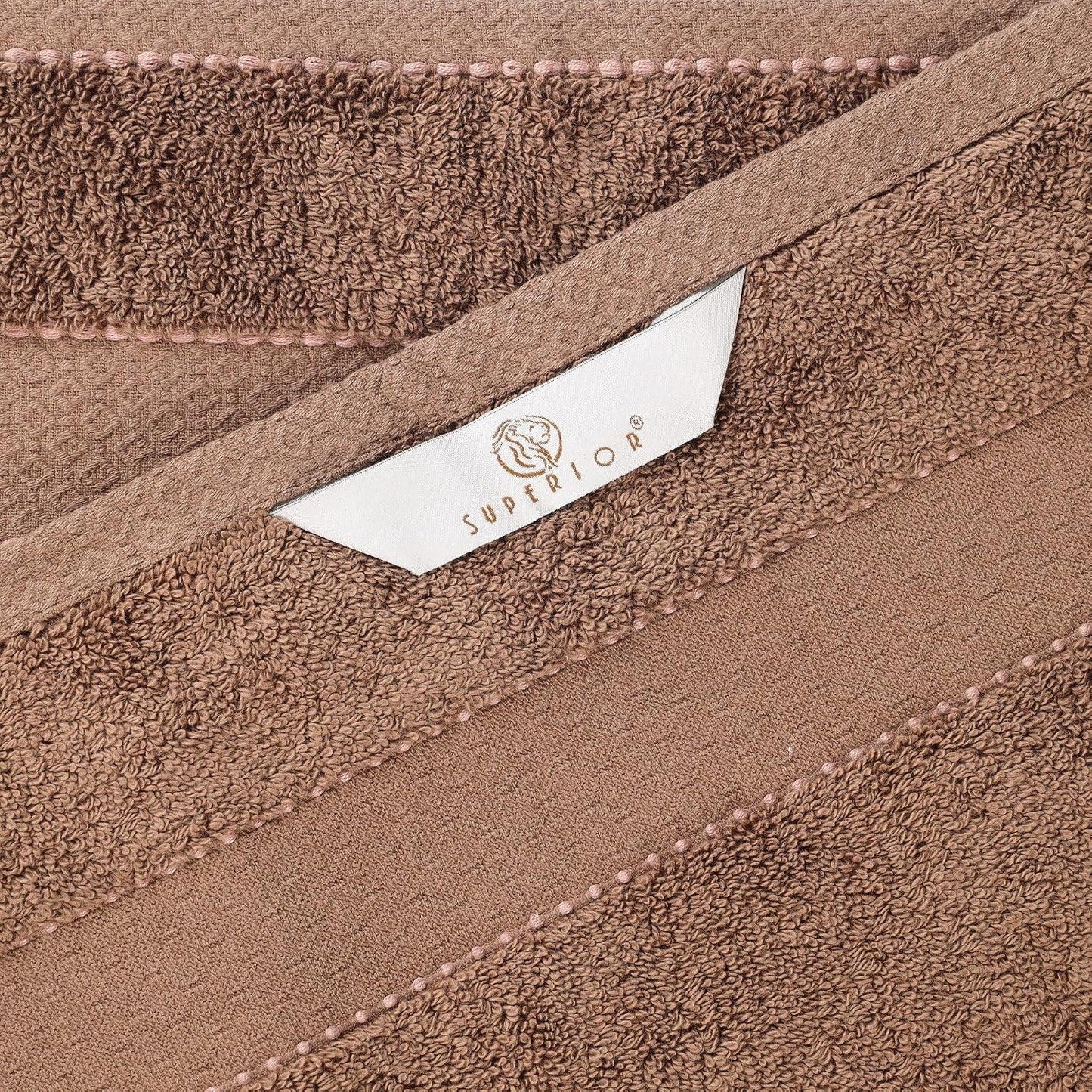 Superior Egypt Produced Giza Cotton 6 Piece Towel Set, Luxury Plush Bathroom Essentials, Quick Dry, Shower, Spa, Soft, Includes 2 Bath, 2 Hand, 2 Washcloth/Face Towels, Niles Collection, Chocolate