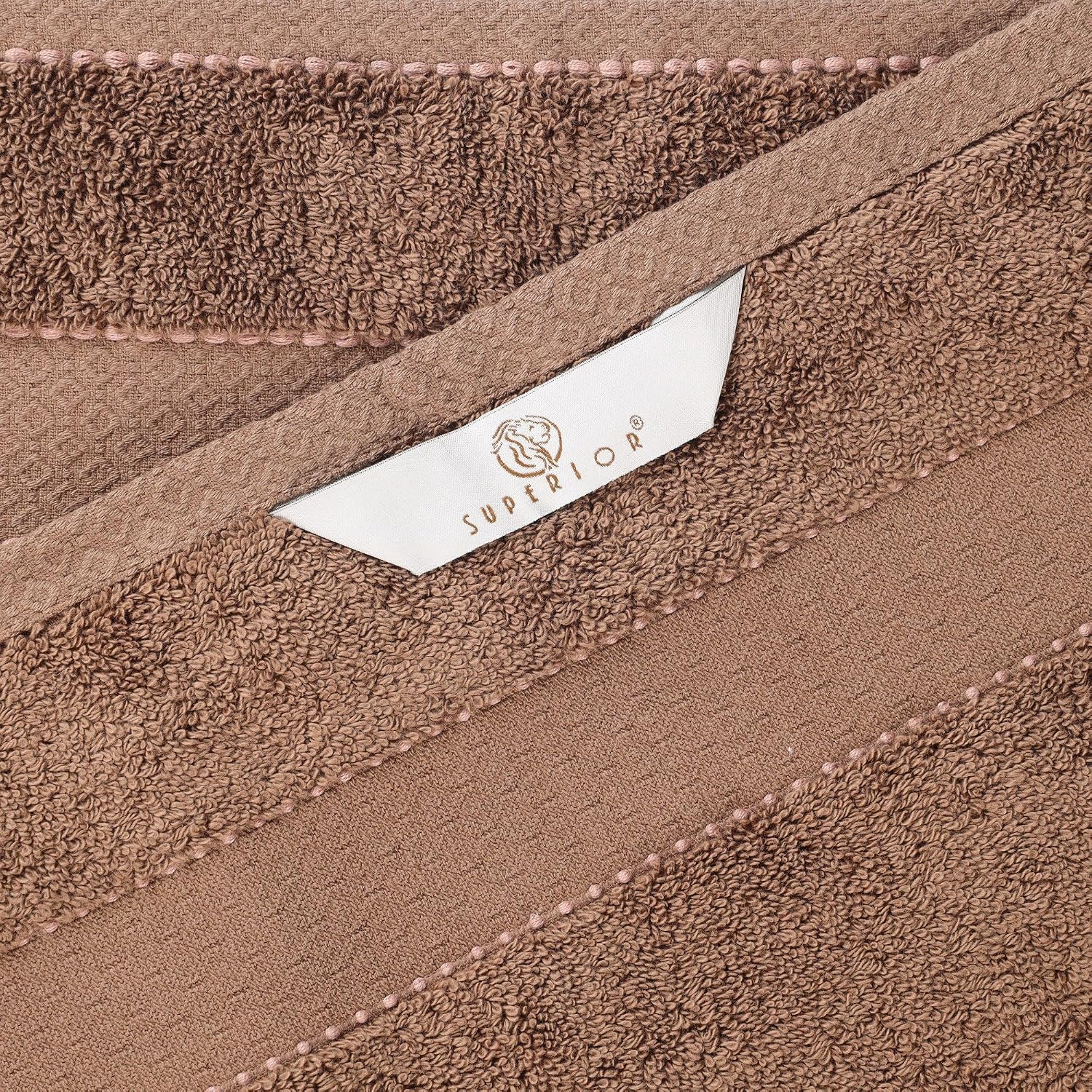 Superior Egypt Produced Giza Cotton 6 Piece Towel Set, Luxury Plush Bathroom Essentials, Quick Dry, Shower, Spa, Soft, Includes 2 Bath, 2 Hand, 2 Washcloth/Face Towels, Niles Collection, Chocolate